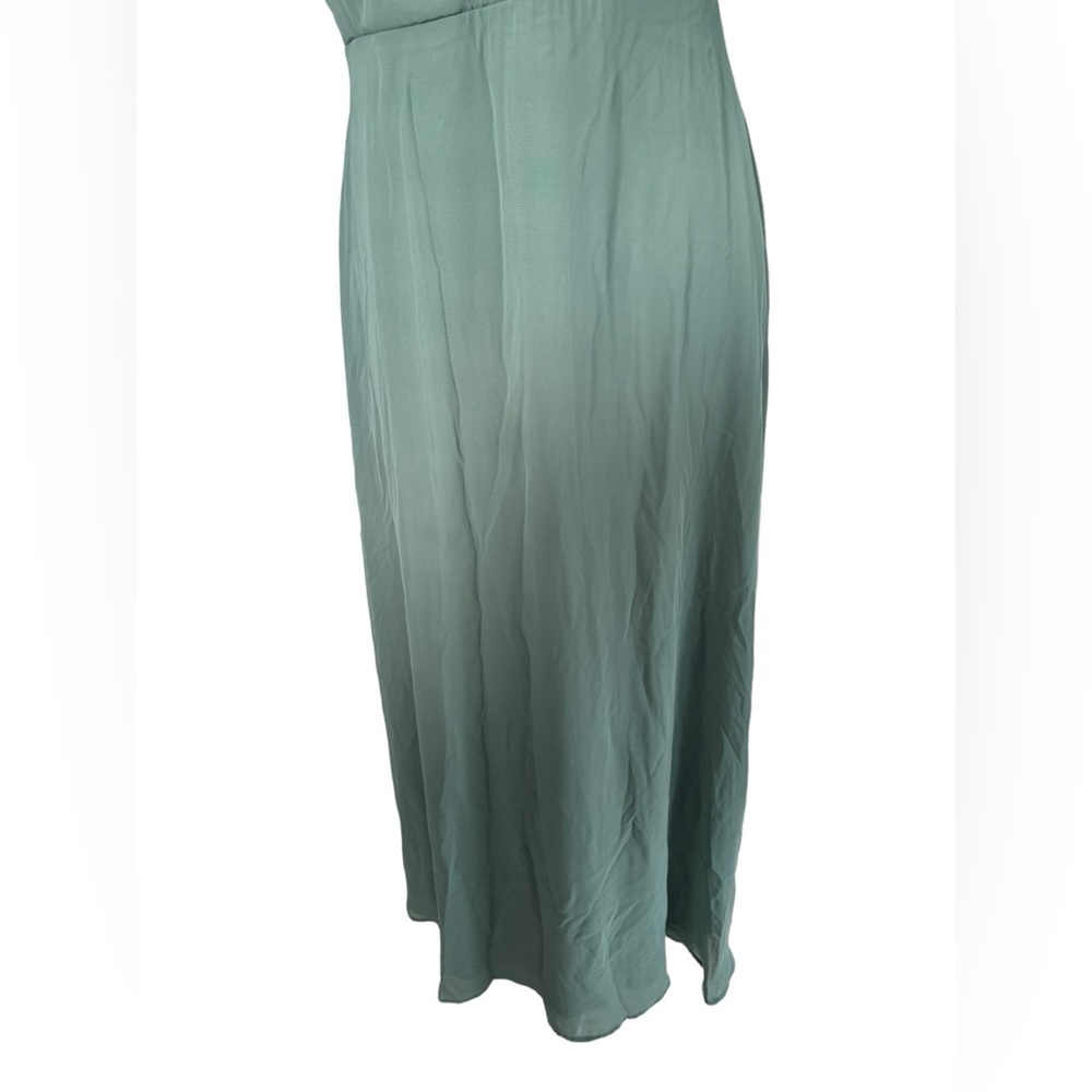 Birdy Grey Spence Chiffon Bridesmaid Dress Sage Long Sage with Pockets Medium - Picture 11 of 14